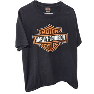 Harley Davidson Bar And Sheild Tshirt‎ Black Mens Size Large #I33WA